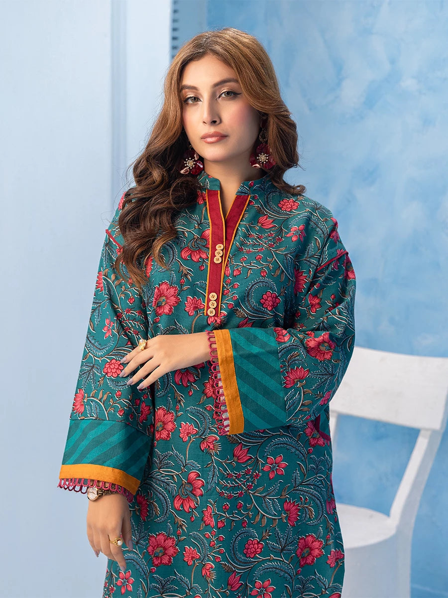 khaddar dress design Winter Khaddar 2Pc Stiched Front Lace Design By Rangeen Kapry