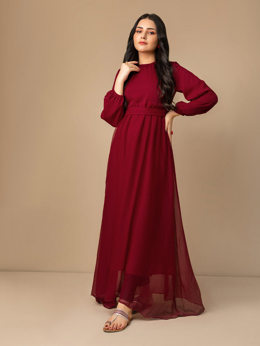 1PC Stitched Chiffon Frock – SalitexOnline - Main Image