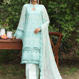 3PC STITCHED CHIKANKARI CAMBRIC EMBROIDERED SUIT