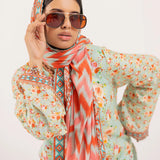 3PC UNSTITCHED - PRINTED CAMBRIC LAWN SUIT