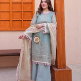 3PC Unstitched Festive Embroidered Suit (SUNS7JI064)