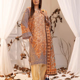 LUXURY KHADDAR EMBROIDERED SHIRT WITH SHAWL & DYED TROUSER