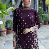 FESTIVE FORMAL CHIFFON EMBROIDERED SUIT