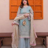 3PC Unstitched Festive Embroidered Suit (SUNS7JI064)