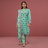 3pc Unstitched - Printed Cambric Suit