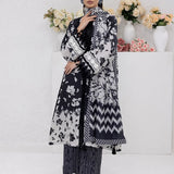 3pc Unstitched - Printed Lawn Silk Suit