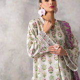 3pc Unstitched - Printed Lawn Silk Suit (ASI032)
