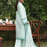 3PC STITCHED CHIKANKARI CAMBRIC EMBROIDERED SUIT