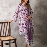 3pc Unstitched - Printed Cambric Suit