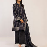 MONOCHROME DIGITAL PRINTED LAWN SILK SUIT