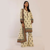 3pc Unstitched - Printed Lawn Suit