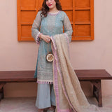 3PC Unstitched Festive Embroidered Suit (SUNS7JI064)