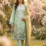 2PC Stitched Embroidered Shirt + Dupatta
