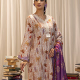 3pc Unstitched - Printed Lawn Silk Suit