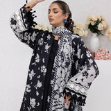 3pc Unstitched - Printed Lawn Silk Suit