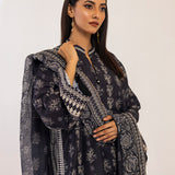 MONOCHROME DIGITAL PRINTED LAWN SILK SUIT