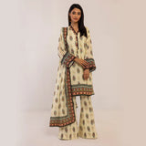 3pc Unstitched - Printed Lawn Suit