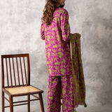 3pc Unstitched - Printed Cambric Suit