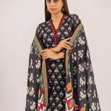 3PC UNSTITCHED - PRINTED CAMBRIC LAWN SUIT