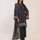 MONOCHROME DIGITAL PRINTED LAWN SILK SUIT