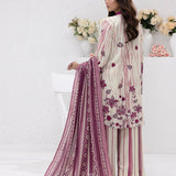 3pc Unstitched - Printed Lawn Silk Suit