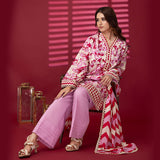 3pc Unstitched - Printed Lawn Suit