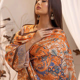 LUXURY KHADDAR EMBROIDERED SHIRT WITH SHAWL & DYED TROUSER