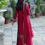 FESTIVE FORMAL CHIFFON EMBROIDERED SUIT