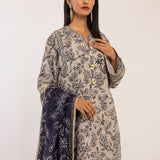 MONOCHROME DIGITAL PRINTED LAWN SILK SUIT