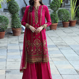 FESTIVE FORMAL CHIFFON EMBROIDERED SUIT