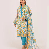 3PC UNSTITCHED - PRINTED CAMBRIC LAWN SUIT