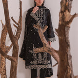 MONOCHROME EMBROIDERED LAWN SILK SUIT