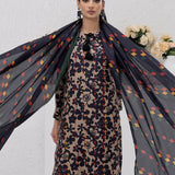 3pc Unstitched - Printed Lawn Silk Suit