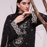 MONOCHROME EMBROIDERED LAWN SILK SUIT