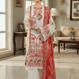 3PC Unstitched Cambric Printed Suit (SSW6U3P822)