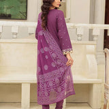 3PC Unstitched Cambric Embroidered Mukesh Dupatta SUIT (UNS7MK011)