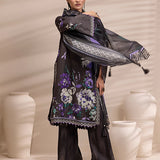 3PC Unstitched Printed Lawn Silk Suit (ASI168)