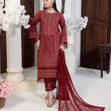 3PC Unstitched Embroidered Lawn Suit (P102)