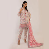 3pc Unstitched - Printed Lawn Suit