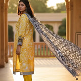 3PC Unstitched Printed Cambric Suit (SSW6U3P386)