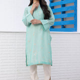 2PC STITCHED COTTON PAPER EMBROIDERED SUIT