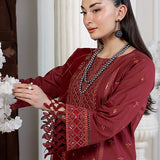 3PC Unstitched Embroidered Lawn Suit (P102)