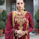 FESTIVE FORMAL CHIFFON EMBROIDERED SUIT