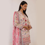 3pc Unstitched - Printed Lawn Suit