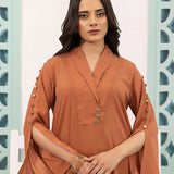 2PC Stitched Crepe Dyed suit