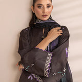 3PC Unstitched Printed Lawn Silk Suit (ASI168)
