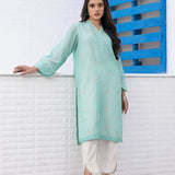 2PC STITCHED COTTON PAPER EMBROIDERED SUIT