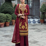 3PC STITCHED FESTIVE FORMAL CHIFFON EMBROIDERED SUIT