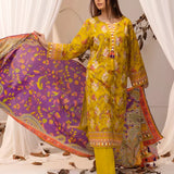 3PC UNSTITCHED LUXURY KHADDAR EMBROIDERED SUIT