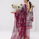 3pc Unstitched - Printed Lawn Silk Suit